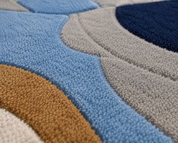 Meridian Abstract Curve Rug detail
