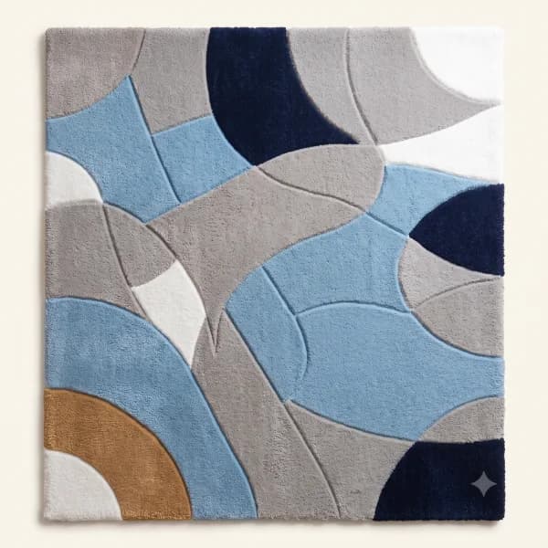 Meridian Abstract Curve Rug