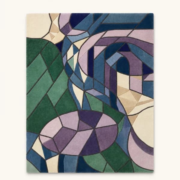 Vitrail Stained Glass Abstract Rug detail
