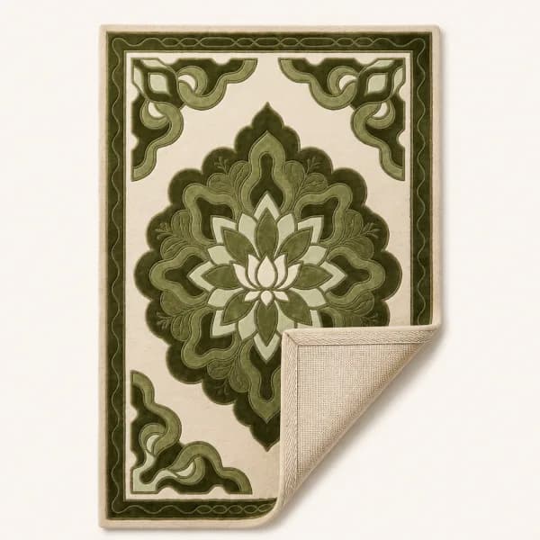 Verdana Medallion Botanical Rug detail