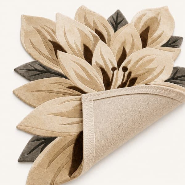 Lotus Bloom Shaped Floral Rug detail