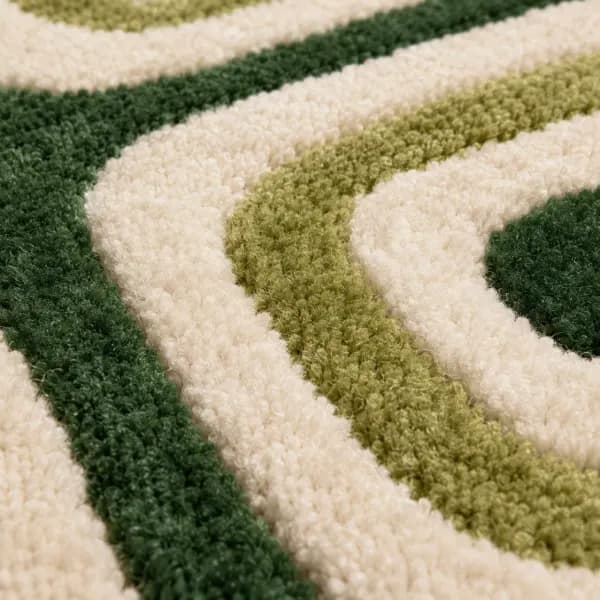 Verdant Retro Square Rug detail