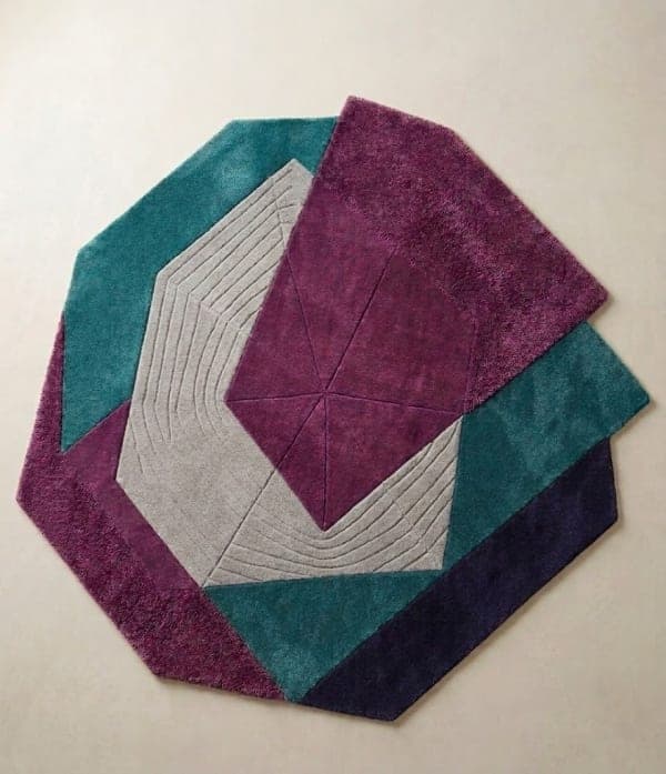 Prism Faceted Shaped Rug detail