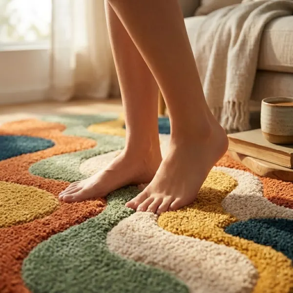 Cascade Wave Oval Runner Rug detail