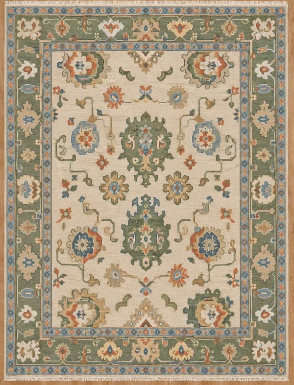 Heritage Sage Oushak-Style Rug detail