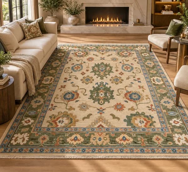 Heritage Sage Oushak-Style Rug