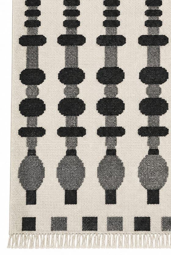 Vertex Charcoal Geometric Rug
