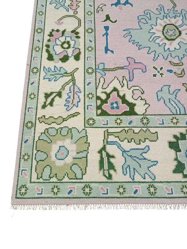 Orchid Pink Oushak-Style Floral Rug