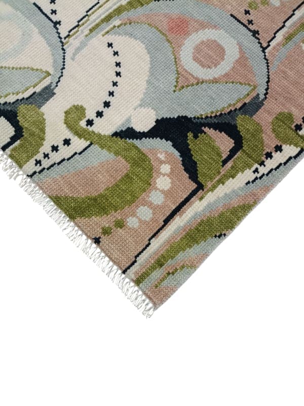 Verdure Olive Abstract Botanical Rug detail