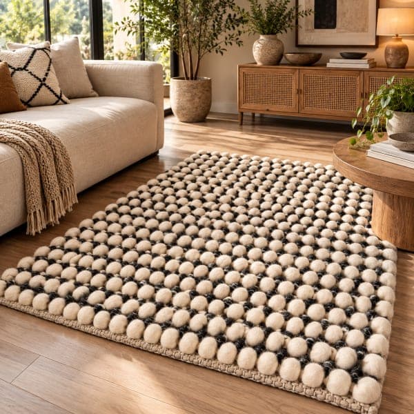 Slate Pebble Textured Rug detail
