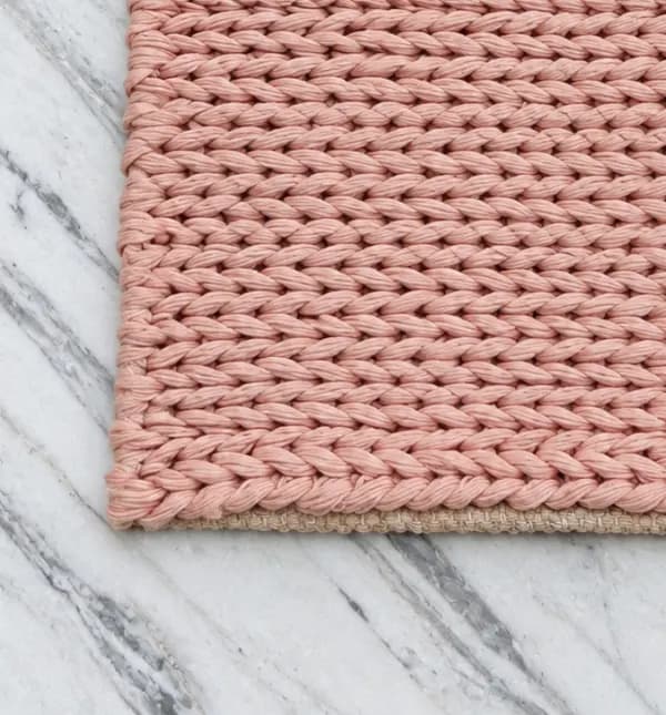 Blush Plaited Knit Rug