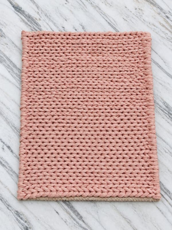 Blush Plaited Knit Rug detail