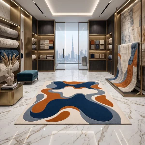 Lumen Abstract Organic Rug detail