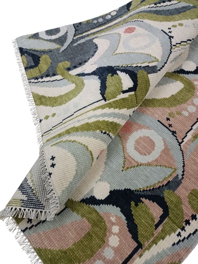 Abstract Pattern Shag Rugs Verdure Olive Abstract Botanical Rug | Knotiq Rugs